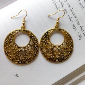 Golden Circle Hoop Earrings
